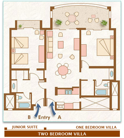 Unit Floor Plan, Two Bedroom Villa